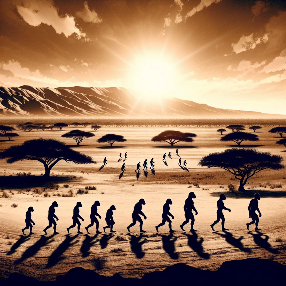Sapiens migrate from Africa