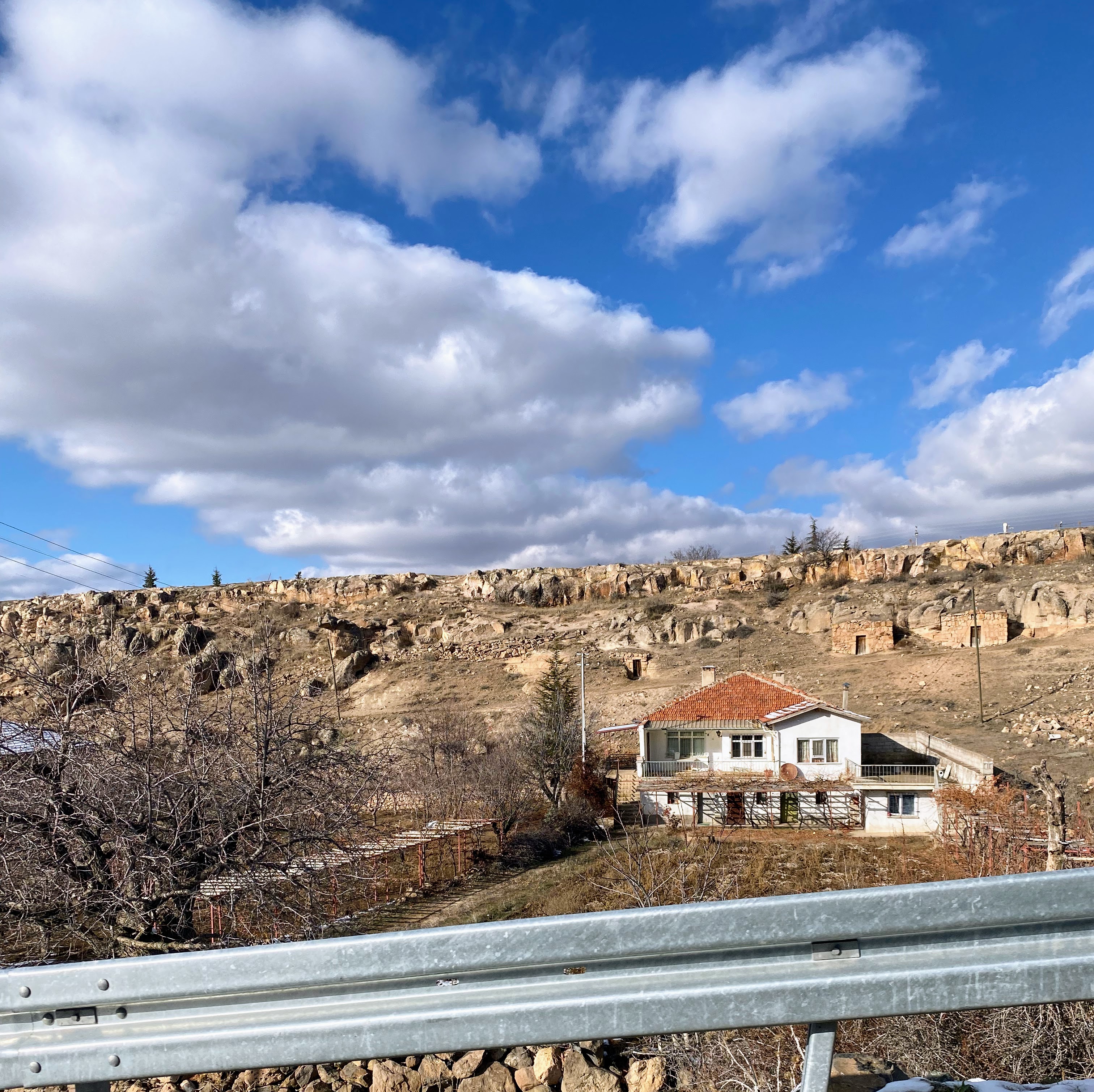 Little caves and homes along the hill